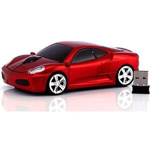 Jinfili Sleep Sport Ergonomische draadloze optische muis in autovorm voor Windows-pc, laptop, Mac, 2,4 G