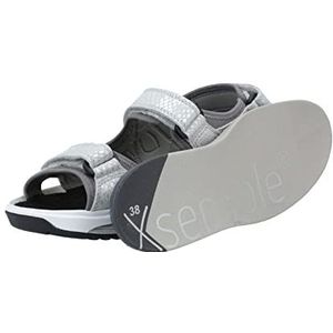 XSENSIBLE Chios Off White (grijs) - sportieve sandaal - damesschoenen sandaal comfortabel / los inzetstuk, grijs, leer/textiel, off-white, 38 EU