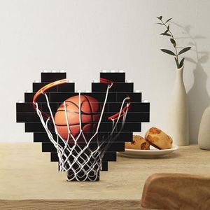 Bouwsteenpuzzel hartvormige bouwstenen basketbal puzzels blok puzzel voor volwassenen 3D micro bouwstenen voor huisdecoratie bakstenen set