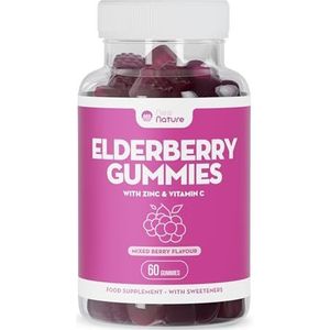 Vlierbessengummies met Zink & Vitamine C - Geschikt voor Volwassenen & Kinderen - Zink voor het Immuunsysteem - Sambucus Zwarte Vlierbes