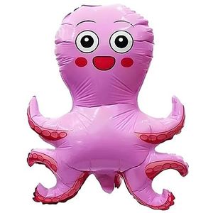 3D folieballon standaard in octopusvorm, roze, ca. 53 x 42 cm - perfect voor kinderverjaardagen, zeethemafeesten, decoraties, geschenken, verrassingen en speciale gelegenheden