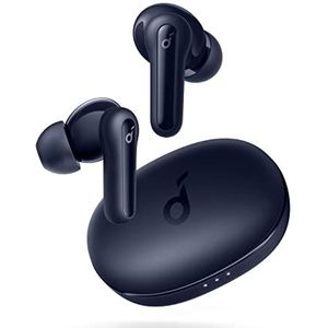 Soundcore by Anker P2 Mini, volledig draadloze oordopjes, 10mm-drivers met veel bas, aangepaste EQ, Bluetooth 5.2, 34u speeltijd, USB-C voor snelladen, klein formaat voor pendelen, werk(Blauw)