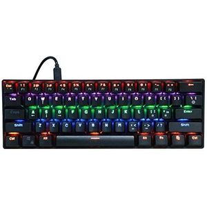 Gamingtoetsenbord 61 Key Bedraad mechanisch toetsenbord LED-gamingtoetsenbord met achtergrondverlichting en blauwe schakelaar voor computer