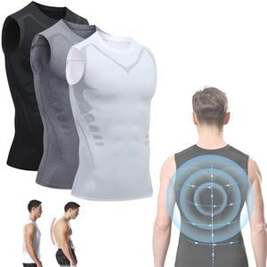 Menionic Toermalijn Posturecorrector Vest, 2024 Nieuwe Versie Ionic Shaping Mouwloos Shirt, Comfortabel & Ademend (M, 3 stuks)