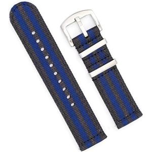 yeziu Quick Release Nylon watch Strap For Huawei Spring Bar Military Watchband For Samsung(Color:Blue Pink,Size:24mm)