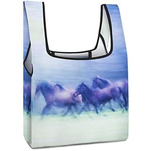 Wilde Paarden die Opnieuw te gebruiken het Winkelen Zakken Opvouwbare Boodschappentassen Grote Vouwbare Boodschappentassen