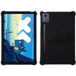 Tablet Case Geschikt for Lenovo Xiaoxin Pad Pro 12.7 inch 2025 TB-373FU TB-375FC Silicon Stand Cover Slip Flexibel Zacht(Black)