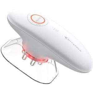 MYCARBON 3-in-1 Cupping Massager voor mooie en stevige huid, cellulitis massageapparaat met vacuümmassage, EMS en rood licht, anti-cellulitis voor gezicht, buik, gezicht, dijen, armen, benen (wit)