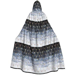 Bxzpzplj Blauwe Zeshoeken En Diamanten Print Hooded Mantel Lange Voor Carnaval Cosplay Kostuums 185 cm, Carnaval Fancy Dress Cosplay
