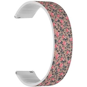 Solo Loop Strap Compatibel met Amazfit Bip 3, Bip 3 Pro, Bip U Pro, Bip, Bip Lite, Bip S, Bip S lite, Bip U (Trendy botanische bloemenmotieven) Quick-Release 20 mm rekbare siliconen band band