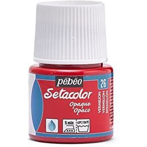 Pebeo Pebeo Setacolor ondoorzichtige stof verf 45-milliliter fles, Vermilion, Vermilion