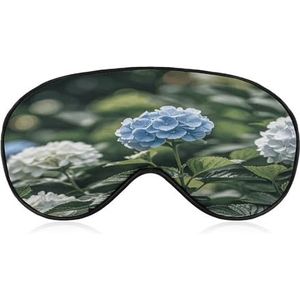 Hydrangea Hibiscus Iris Vogelslaapmasker, zacht en comfortabel, nachtslaapmasker, gezichtsknuffelend, gewatteerde oogbedekking met verstelbare band voor diepe rust, reizen, ploegendienst
