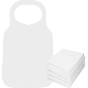 Kellegour Wegwerp-slabbetjes voor volwassenen, waterdicht, groot, voor ouderen of kinderen, wit, 50 stuks, Wit