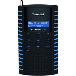 TechniSat - TECHNIRADIO Solar - Draagbare DAB-radio - Zwart/Blauw - IPX 5 Spatwaterdicht