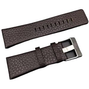 CBLDF Echt Lederen Horlogeband Compatibel Met Diesel DZ7313 22 7257 Horlogeband Polsband Zwart Bruin Horloge Accessoires (Color : Brown with silver, Size : 26mm)