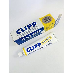 Clipp hand- en lichaamscrème, lotion en nagelverzorging, gladmakende en verjongende crème tegen alle irritaties van de huid, bekend om nagels bij normaal gebruik via handen/nagels te versterken.