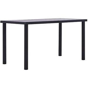 Prolenta Premium - Eettafel van MDF zwart en grijs beton 140x70x75 cm