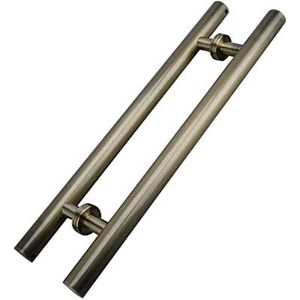 LKAMCBZMF Schuif de schuifdeurgreep, schuifdeurgreep voor schuifdeuren voor houten en glazen deuren, ronde hardware-handgreep met accessoires (brons, 100 cm x 70 cm)
