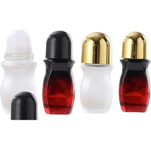 Tiuyii 4 Stks 30 ML Roller Flessen Glas Lege Roll On Containers Draagbare Massage Roller Ball Flessen met Cap Essentiële Olie Roller Flessen voor Deodorant Essentiële Oliën Parfum Cosmetica