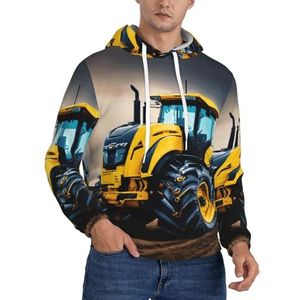 Jkkghll Bedrijf Boerderij Tractor Print Mannen Hooded Warme Lichtgewicht Trui Voor Winter Herfst En Lente Casual Wear, Zwart, XS