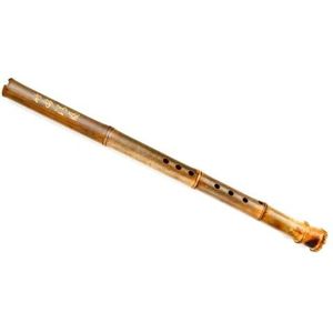 G-sleutel linker verticale bruine bamboefluit Traditioneel handgemaakt muziekinstrument