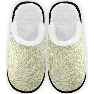 Mannen Vrouwen Slippers Goudsbloem Vintage Pluche Voering Comfort Warm Koraal Fleece Vrouwen Huis Schoenen Voor Indoor Outdoor Spa