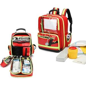 Professionele Lege Rode Eerste Hulp Tas, EMT Trauma Eerste Hulp Drager voor Paramedici en Medische Noodgoederen Kit, Ideaal voor Auto, Huis, Kamperen en Wandelen, Alleen Tas
