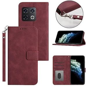 Smartphone Flip-hoesjes Wallet Case Compatibel met OnePlus NORD 2, Magnetische Flip Folio Case Vintage PU lederen telefoonhoes [TPU schokbestendige binnenhoes] met creditcardhouder Polsband Beschermho