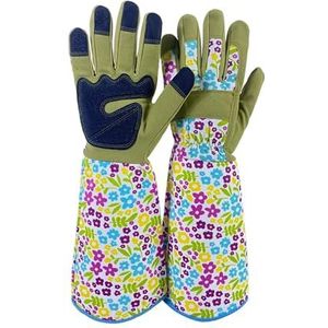 BPABDEITR Tuinhandschoenen Bloemenroos Snoeien Doornbestendig Lang Touchscreen Groen Diverse Maten(Medium)