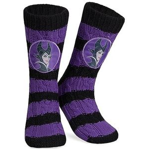 Disney Stitch Fluffy Socks Vrouwen Pantoffel Sokken Stitch Gifts (Zwart/Paars Maleficent)