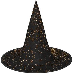 TyEdee Halloween Heks Hoed Wizard Spooky cap Mannen Vrouwen, voor Halloween Party Decor en Carnavals Hoeden -zwart en goud behang