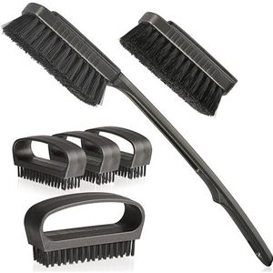 Hausfelder Handborstels, badborstelset, hard, nagelborstels en rugborstel met handvat, zwart antraciet mat (handborstels, badborstelset, antraciet)