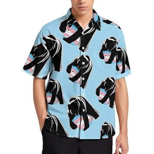 Mama Bear transgender zomer herenoverhemden casual korte mouwen button down blouse strand top met zak M