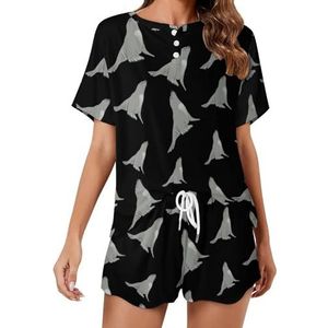 Sea Lion Animal Soft Womens Pyjama Korte Mouw Pyjama Loungewear met Zakken Gift voor Thuis Strand S
