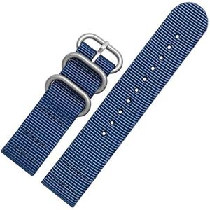 Kijk naar bands Horlogebanden Horlogeband Heren Zilveren gesp Canvas Riemen Horlogeband Vervangingsband (Kleur: Blauw A, Maat: 18 mm) Dagelijks (Color : Blue B, Size : 20mm)