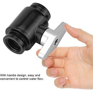 G1/4 ""Black Water-kogelklep met Nikkel-plated Messing voor Computerwaterkoelsystemen, Hoge Stroom Vrouwelijke Klep met Eenvoudige Stroomregeling Blauw Handgreep (#2)