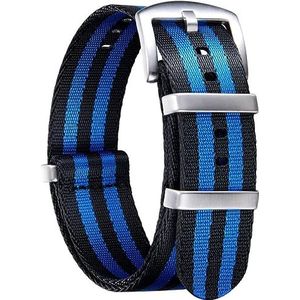 Quick Release horlogebanden, horlogeband dik G10 nylon vervangende horlogebanden met roestvrijstalen gesp for mannen vrouwen 18 mm 20 mm 22 mm 24 mm (Kleur: Blauw+Grijs, Maat: 24 mm) (Color : Black+b