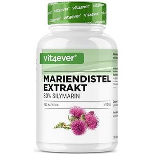 Mariadistelextract - 180 Capsules - 500 mg - 80% Silymarinegehalte - Veganistisch