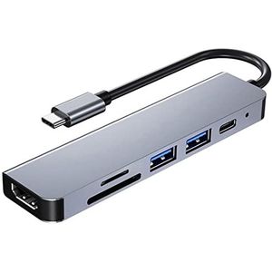 8 in 1 USB 3.0 Hub for laptopadapter Pc Computer Pd LADEN 8 PORTS Dock Station Tf/sd Kaart notebook type-c splitter (Size : E)