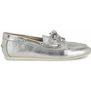 NINE WEST Jachtboot schoen voor dames, Zilver Leer 040, 36 EU