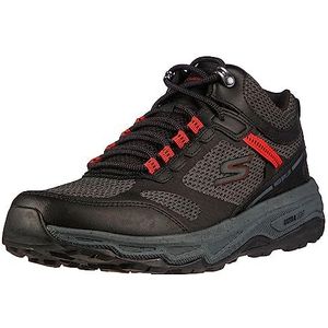 Skechers Heren Go Run Trail Altitude Element Wandelschoen, Zwart en Houtskool Leer Textiel Synthetisch, 43 EU