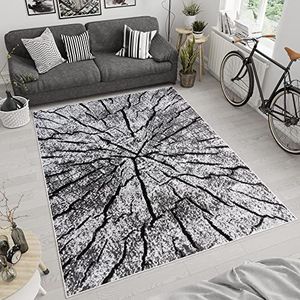 Tapiso Luxury Vloerkleed Woonkamer Slaapkamer Bruin Grijs Zwart Abstract Design Modern Sfeervol Uitstraling Hoogwaardig Duurzaam Tapijt Maat - 160 x 220 cm