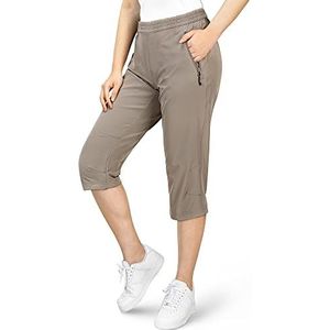 33,000ft Dames 3/4 broek capri wandelbroek stretch lichte fietsbroek zakken zomer outdoor golfbroek, Kaki, 40