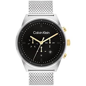 Calvin Klein analoog multifunctioneel kwartshorloge voor heren met zilveren roestvrijstalen armband - 25200296