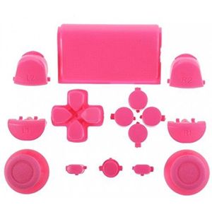 Volledige Knoppen Aangepaste Mod Kit Set voor Sony Playstation 4 PS4 Controller Vervanging (Roze)
