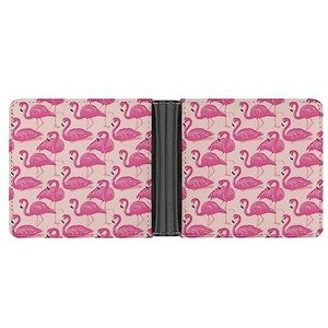 Roze Flamingo's Portemonnee voor Mannen Vrouwen PU Lederen Bifold Portemonnee Portemonnee met Kaarthouder Portemonnee One Size