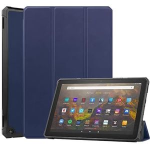 Tablet hoes Voor Amazon Kindle Fire HD 10 2021 Custer Pattern Pure Color TPU Smart Tablet Holster met slaapfunctie en 3-voudige houder Tablet hoes