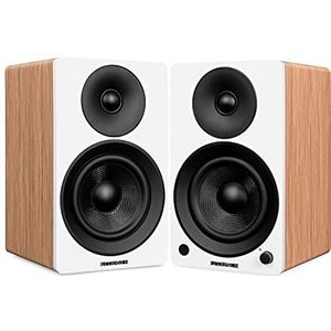 Fluance Ai61 2-weg 2.0 stereo boekenplankluidsprekers met 6,5 inch drivers, 120 W versterker voor draaitafel, tv, pc en Bluetooth 5 draadloze muziekstreaming - RCA, optisch, USB & Sub Out (Lucky