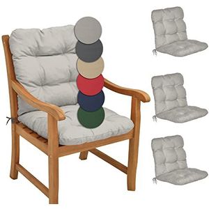 Beautissu Flair NL tuinkussen set van 4 - kussen voor tuin meubelen – zitkussen 100x50x8 cm lichtgrijs – tuinkussens in matraskussen kwaliteit