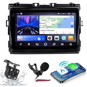 Android 14 Autoradio Navi voor T-oyota Estima Previa (2006-2012) 9-inch QLED-scherm Autoradio met draadloze Carplay Android Auto GPS-navigatie met BT5.0 HIFI FM 5G-WiFi SWC RDS MIC,M200s